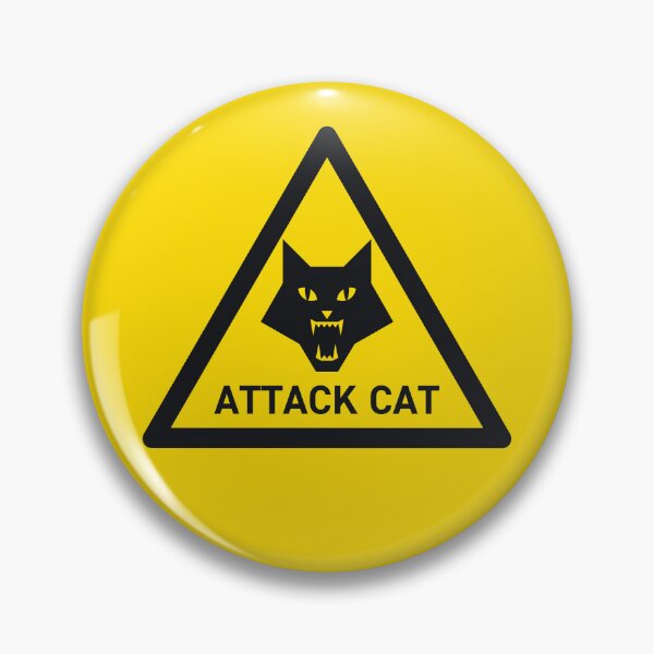 Item preview, Attack Cat Pet Safety Warning Sign Triangle With Text designed and sold by VoodooCircus.