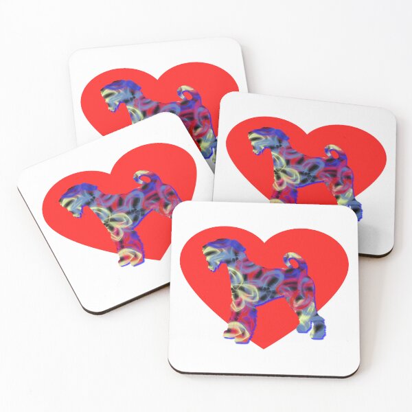 Item preview, I Heart My Airedale Terrier Dog Neon Butterflies Silhouette  designed and sold by AMSonArt.