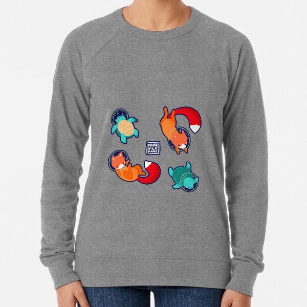 Space Animals Sticker Set 1 Lightweight Sweatshirt