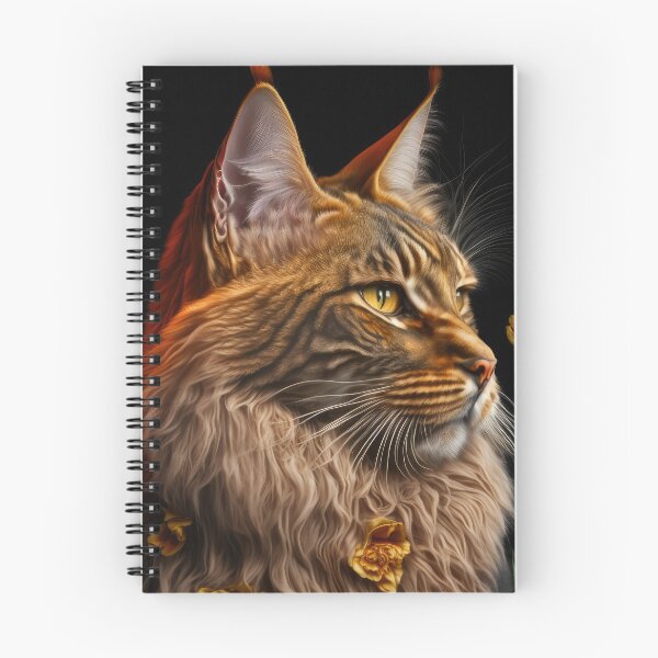 Item preview, Timothy The Maine Coon Cat and Flowers 8 designed and sold by idreamaboutcats.