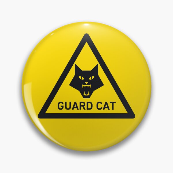 Item preview, Guard Cat Pet Safety Warning Sign Triangle With Text designed and sold by VoodooCircus.