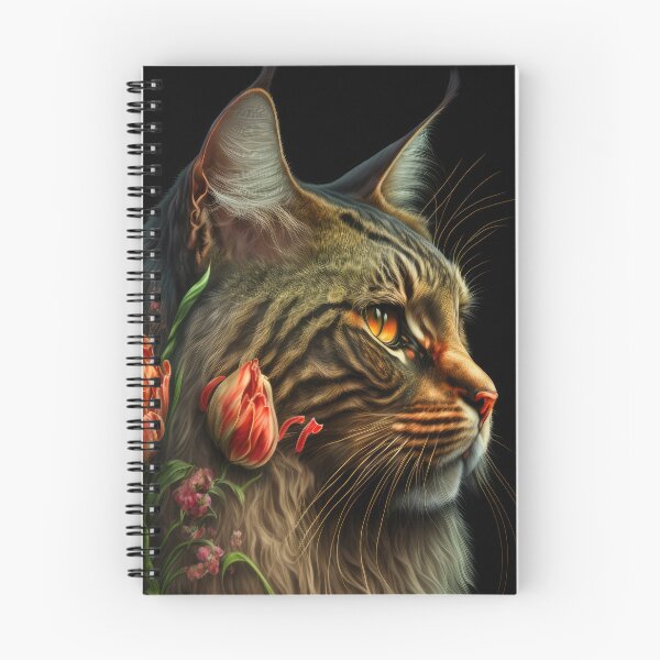 Item preview, Timothy The Maine Coon Cat and Flowers 7 designed and sold by idreamaboutcats.