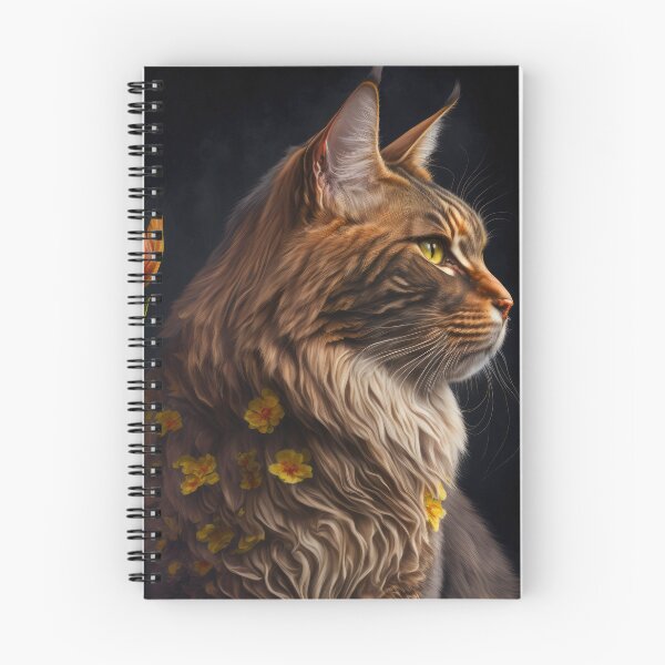 Item preview, Timothy The Maine Coon Cat and Flowers 6 designed and sold by idreamaboutcats.
