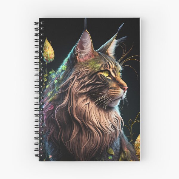 Item preview, Timothy The Maine Coon Cat and Flowers 5 designed and sold by idreamaboutcats.