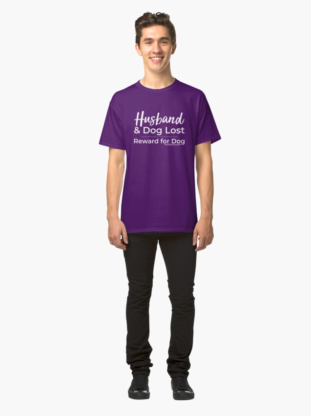 Alternate view of Husband and Dog White Text Classic T-Shirt