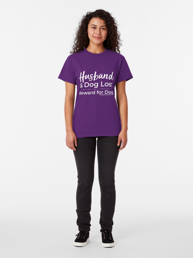 Alternate view of Husband and Dog White Text Classic T-Shirt