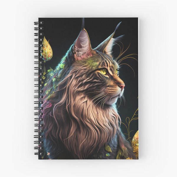 Item preview, Timothy The Maine Coon Cat and Flowers 5 designed and sold by idreamaboutcats.
