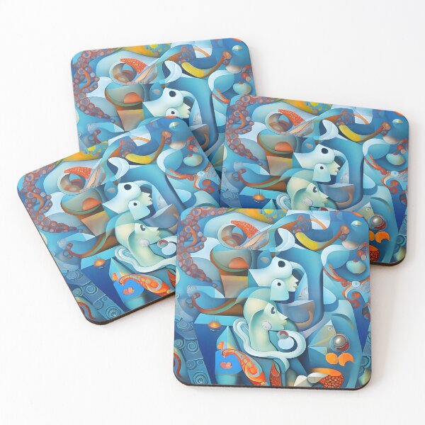 Item preview, Siren and octopus cubist designed and sold by Carlos Castro.