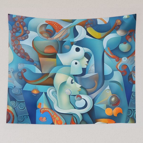 Item preview, Siren and octopus cubist designed and sold by Carlos Castro.