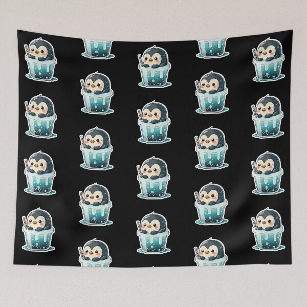 Item preview, Frozen Sips: Penguin Tea Party designed and sold by Mushi-EShop.