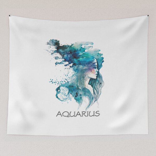 Item preview, AQUARIUS- Watercolour Aquarius Water Bearer Zodiac designed and sold by Gccartworks.