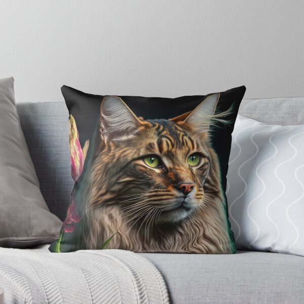 Item preview, Timothy The Maine Coon Cat and Flowers 2 designed and sold by idreamaboutcats.