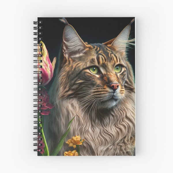 Item preview, Timothy The Maine Coon Cat and Flowers 2 designed and sold by idreamaboutcats.
