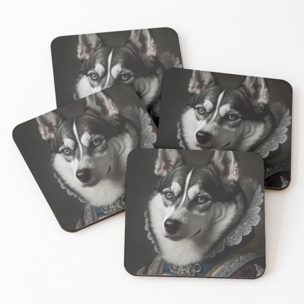 Item preview, Hyper Realistic Husky Dog Portrait Royal Renaissance Animal –  Photorealism Classic Royal Portrait Of A Husky Dog designed and sold by MadeByRobots.