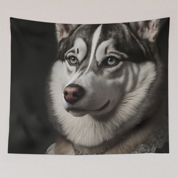 Item preview, Hyper Realistic Husky Dog Portrait Royal Renaissance Animal –  Photorealism Classic Royal Portrait Of A Husky Dog designed and sold by MadeByRobots.