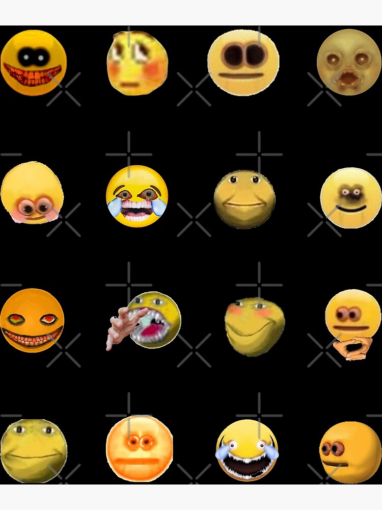 Art, 12 Pack Cursed Emoji Stickers