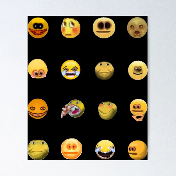 cursed emoji sticker pack Poster for Sale by Kaito Designs