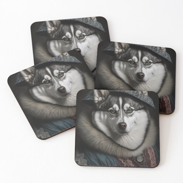Item preview,  Hyper Realistic Husky Dog Portrait Royal Renaissance Animal –  Photorealism Classic Royal Portrait Of A Husky Dog designed and sold by MadeByRobots.