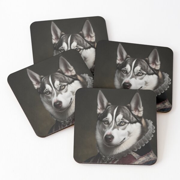 Item preview, Hyper Realistic Husky Dog Portrait Royal Renaissance Animal –  Photorealism Classic Royal Portrait Of A Husky Dog designed and sold by MadeByRobots.