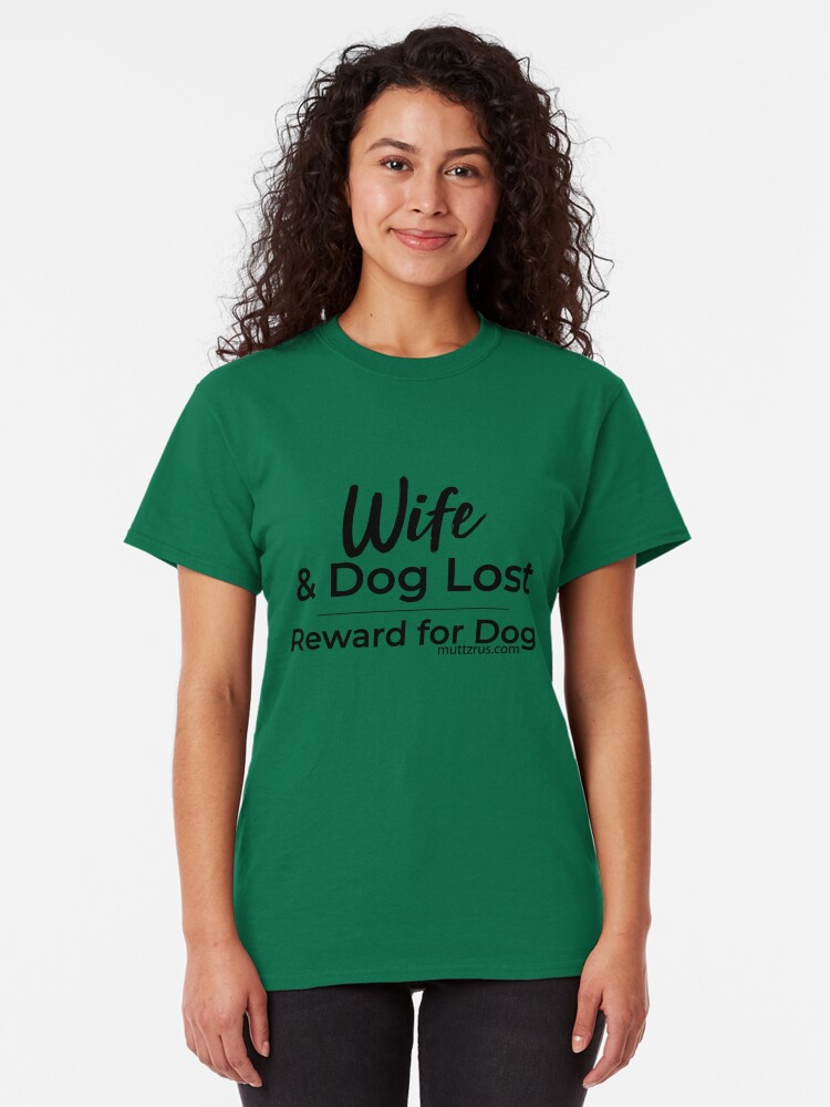 Alternate view of Wife and Dog Black Text Classic T-Shirt