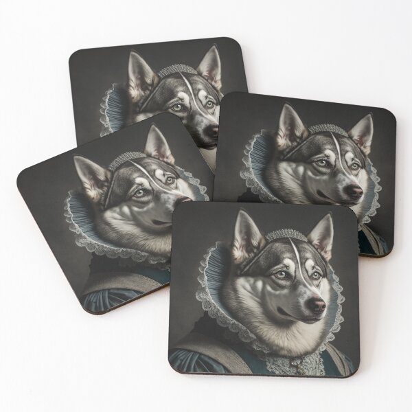 Item preview, Hyper Realistic Husky Dog Portrait Royal Renaissance Animal –  Photorealism Classic Royal Portrait Of A Husky Dog designed and sold by MadeByRobots.