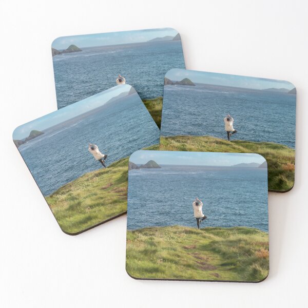 Item preview, Woman doing yoga on the shore of Atlantic Ocean, this is the Dingle Peninsula on Ireland’s Wild Atlantic Way, southwest Atlantic coast designed and sold by AlbertMi.