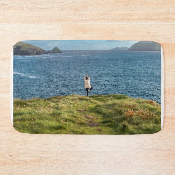Item preview, Woman doing yoga on the shore of Atlantic Ocean, this is the Dingle Peninsula on Ireland’s Wild Atlantic Way, southwest Atlantic coast designed and sold by AlbertMi.