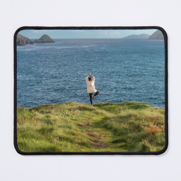 Item preview, Woman doing yoga on the shore of Atlantic Ocean, this is the Dingle Peninsula on Ireland’s Wild Atlantic Way, southwest Atlantic coast designed and sold by AlbertMi.