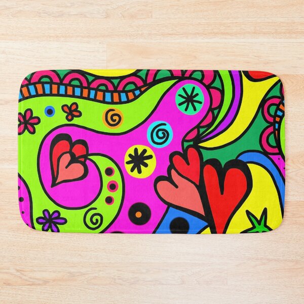 Item preview, Colorful hearts and flowers, abstract designe designed and sold by zeljana0504.
