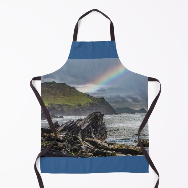 Item preview, View from Clogher Strand beach, Atlantic Ocean, mountains and beautiful cloudy skies with rainbow, this is the Dingle Peninsula on Ireland’s Wild Atlantic Way, southwest Atlantic coast designed and sold by AlbertMi.