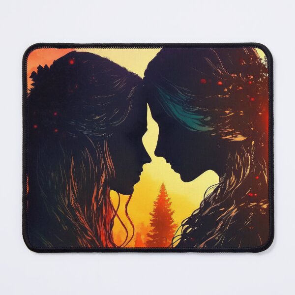 Item preview, Cute lesbian couple with sunset background designed and sold by art8085.