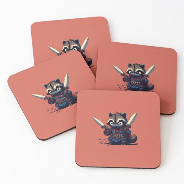 Item preview, Super cute samurai racoon ready for combat designed and sold by DGTY.