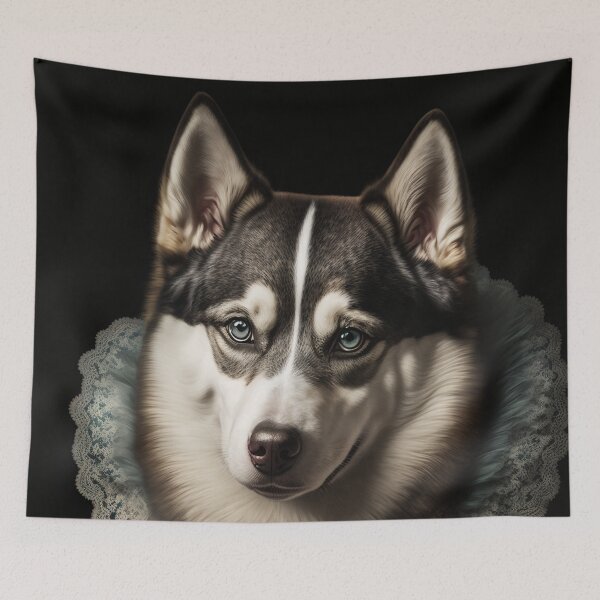 Item preview, Hyper Realistic Husky Dog Portrait Royal Renaissance Animal –  Photorealism Classic Royal Portrait Of A Husky Dog designed and sold by MadeByRobots.