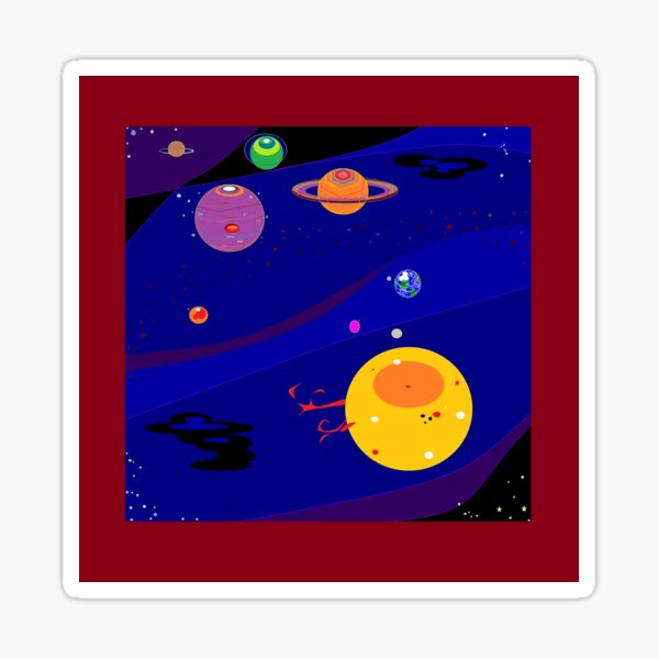 Colourful Asteroid Belt Sticker for Sale by SeeyaSpaceman