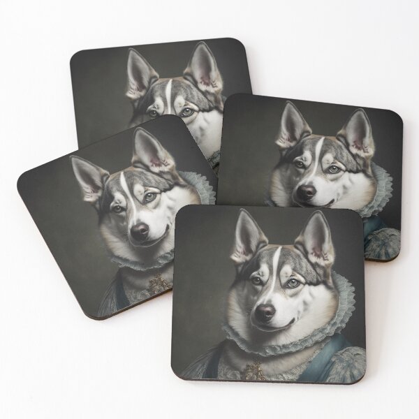 Item preview, Hyper Realistic Husky Dog Portrait Royal Renaissance Animal –  Photorealism Classic Royal Portrait Of A Husky Dog designed and sold by MadeByRobots.