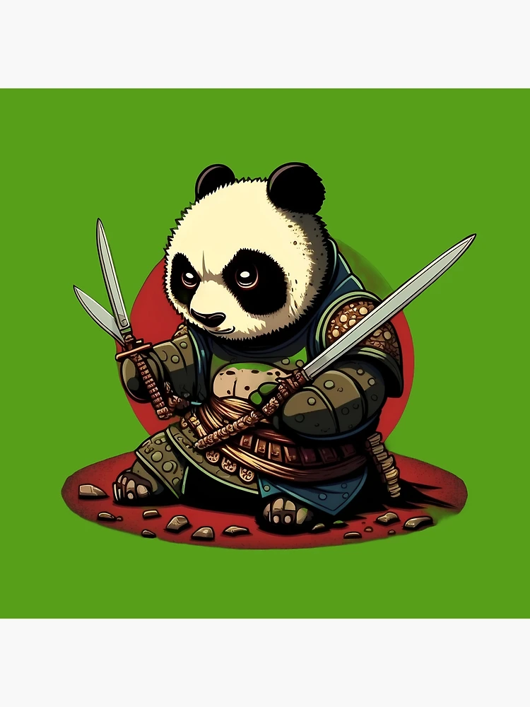 Super cute samurai Panda ready to eat and fight Poster for Sale