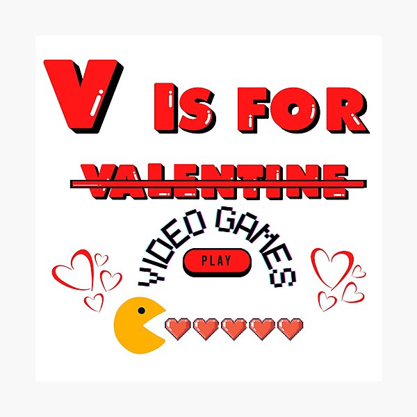 Item preview, V Is For Video Games designed and sold by Crushed Heart.