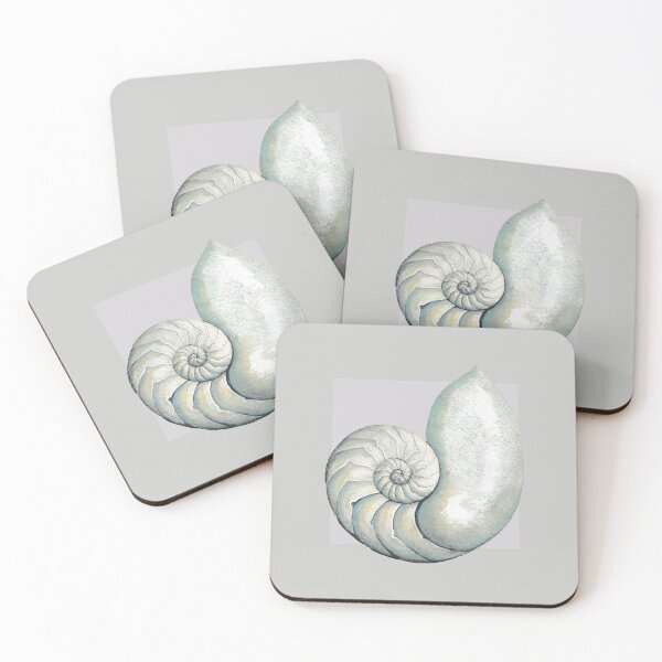 Item preview, Nautilus sea shell in pearl grey designed and sold by LisaLeQuelenec.