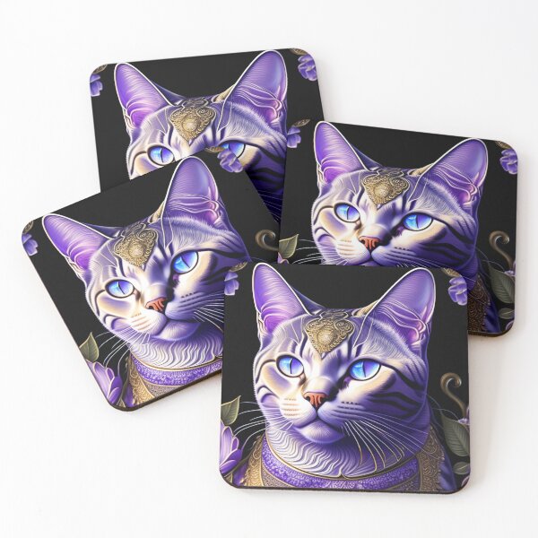 Item preview, Royal Purple British Shorthair Art designed and sold by Nocturne  Paws.