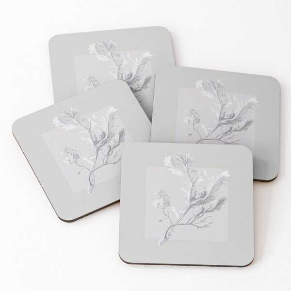 Item preview, Botanical seaweed in pearl grey designed and sold by LisaLeQuelenec.