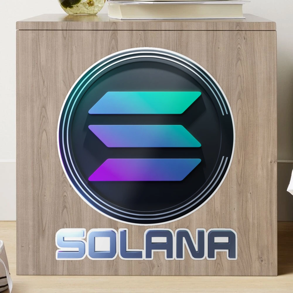 Solana logo, coin and font 