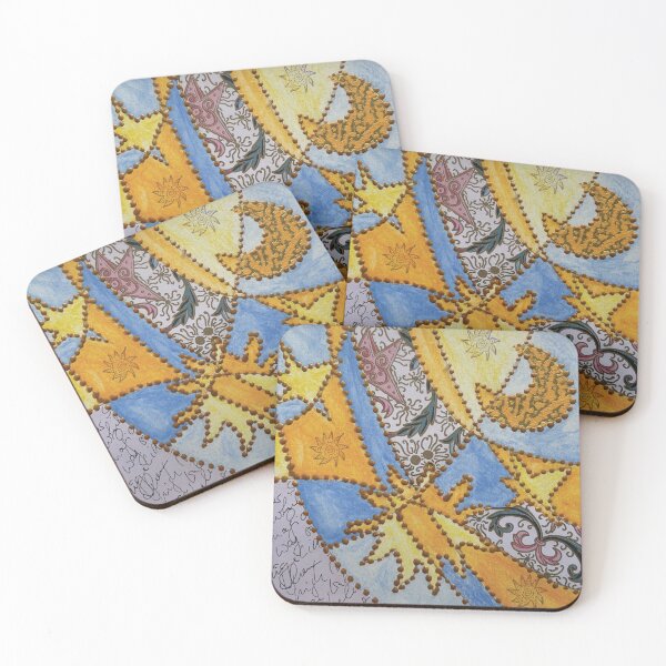 Item preview, Moon and stars mixed media designed and sold by piesdesignart.