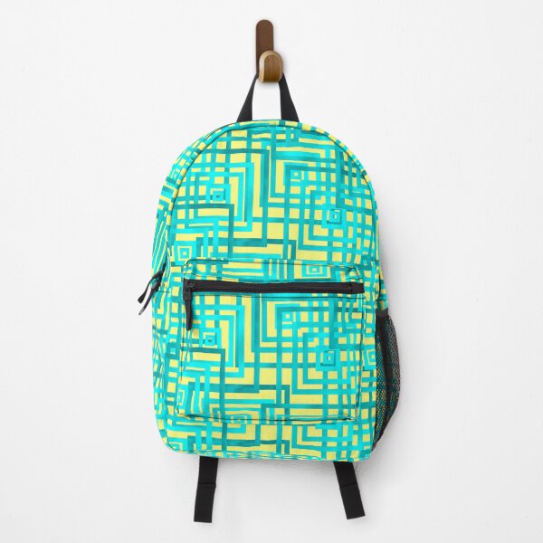 Item preview, Teal Fade Box Stacks on Yellow Half-Drop Repeat 5748 designed and sold by Art in My Loft.