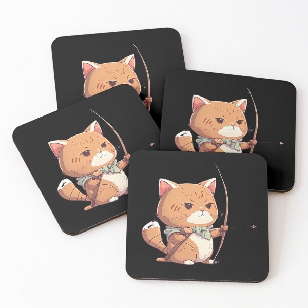 Item preview, Cat using bow and arrow very cute archery kitten  designed and sold by AnimalArtPhotos.
