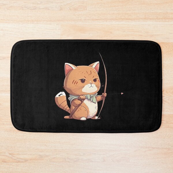 Item preview, Cat using bow and arrow very cute archery kitten  designed and sold by AnimalArtPhotos.