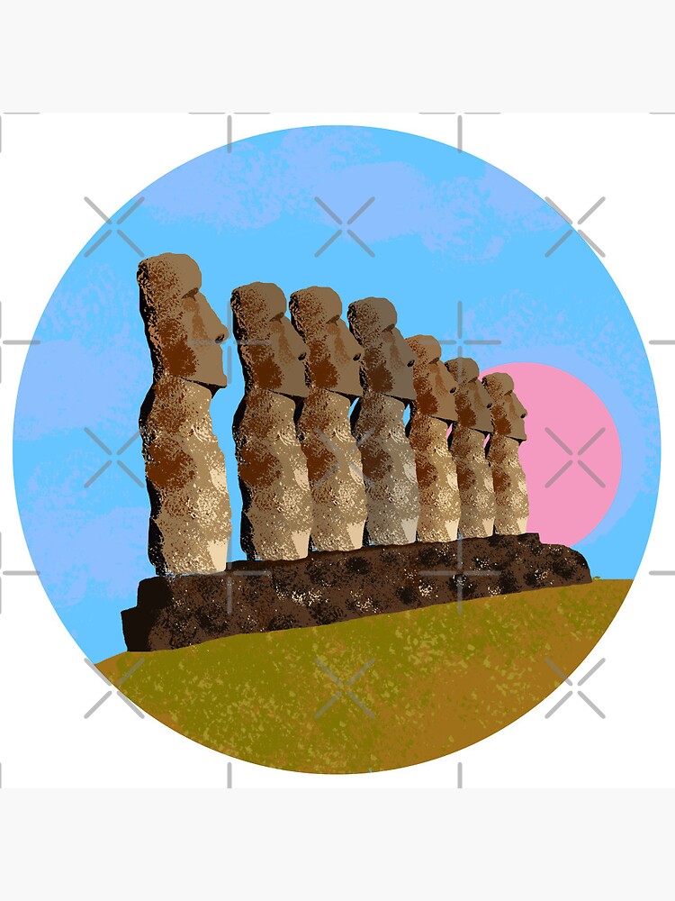 Moai Stone FACE Sticker for Sale by 9DesignArt