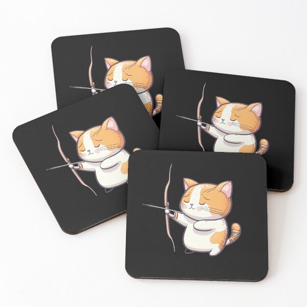Item preview, Cute cat using bow and arrow very cute archery kitten  designed and sold by AnimalArtPhotos.