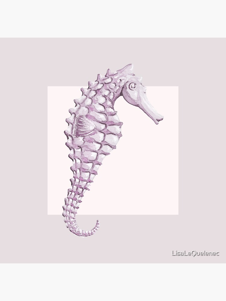 Thumbnail 3 of 3, Sticker, Seahorse in pearl blush designed and sold by LisaLeQuelenec.