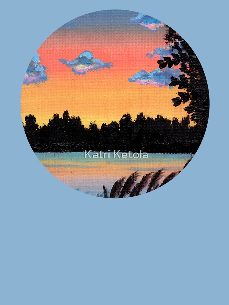 Sunset Lake Landscape Painting Canvas Print for Sale by Katri Ketola