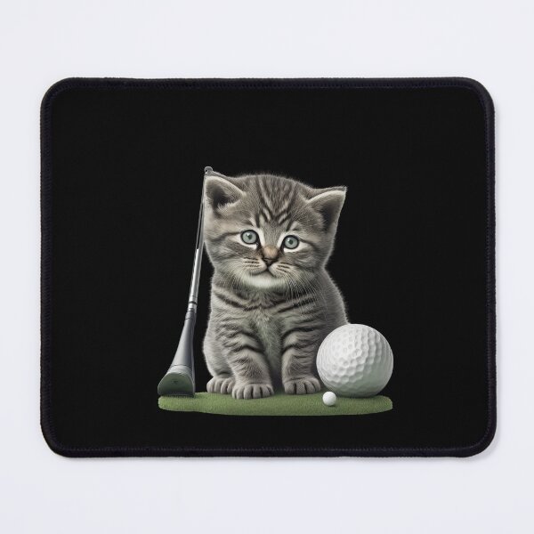 Item preview, Golf cat with club and ball very cute golfing kitten designed and sold by AnimalArtPhotos.